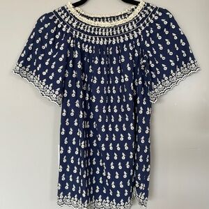 Max Studio off the shoulder smocked  top